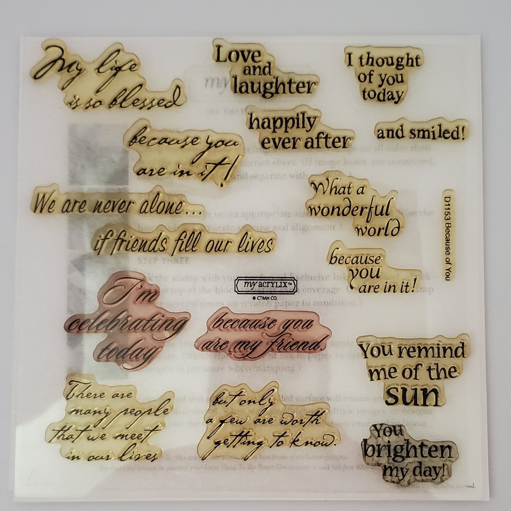 Close To My Heart Because Of You Clear Acrylic Stamps D1153